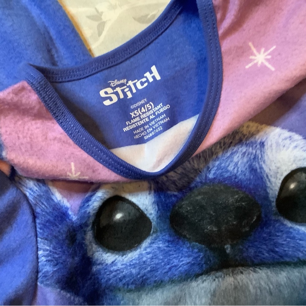 Disney Purple & Blue Stitch Fleece Pajama Set - Picture 2 of 3